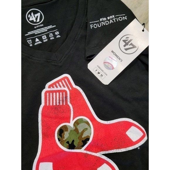 Boston Red Sox Black T-Shirt Women's Small 47 Brand - Picture 7 of 8